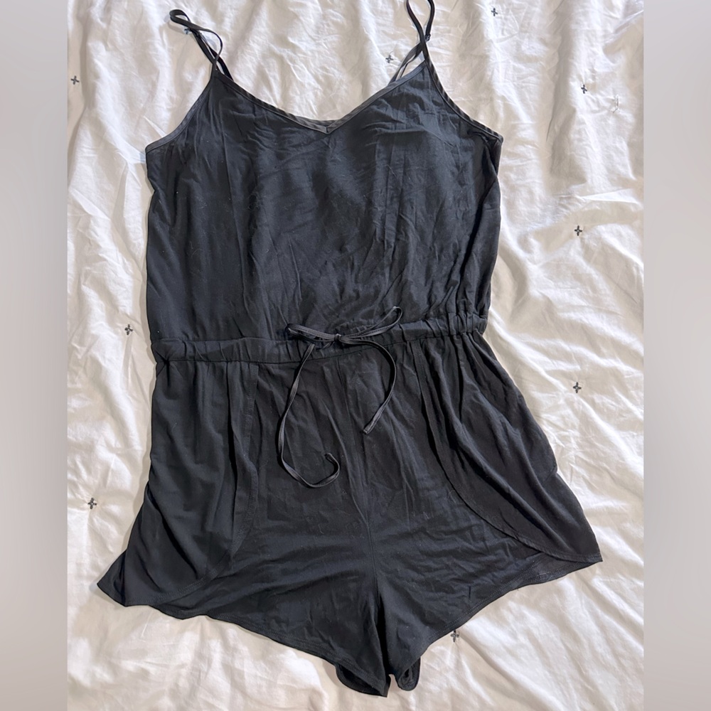 GAP Black Spaghetti Strap Romper Pajama